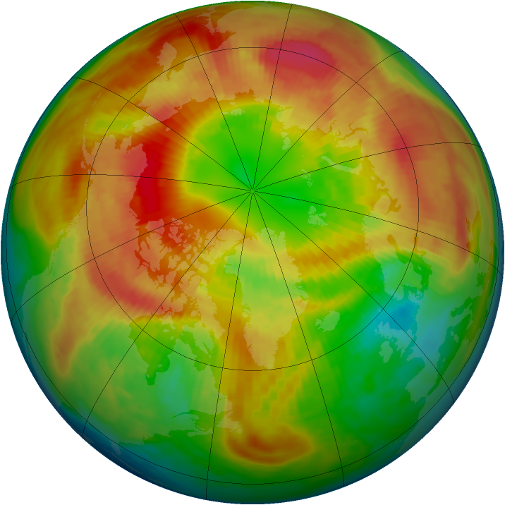 Arctic ozone map for 08 March 1983
